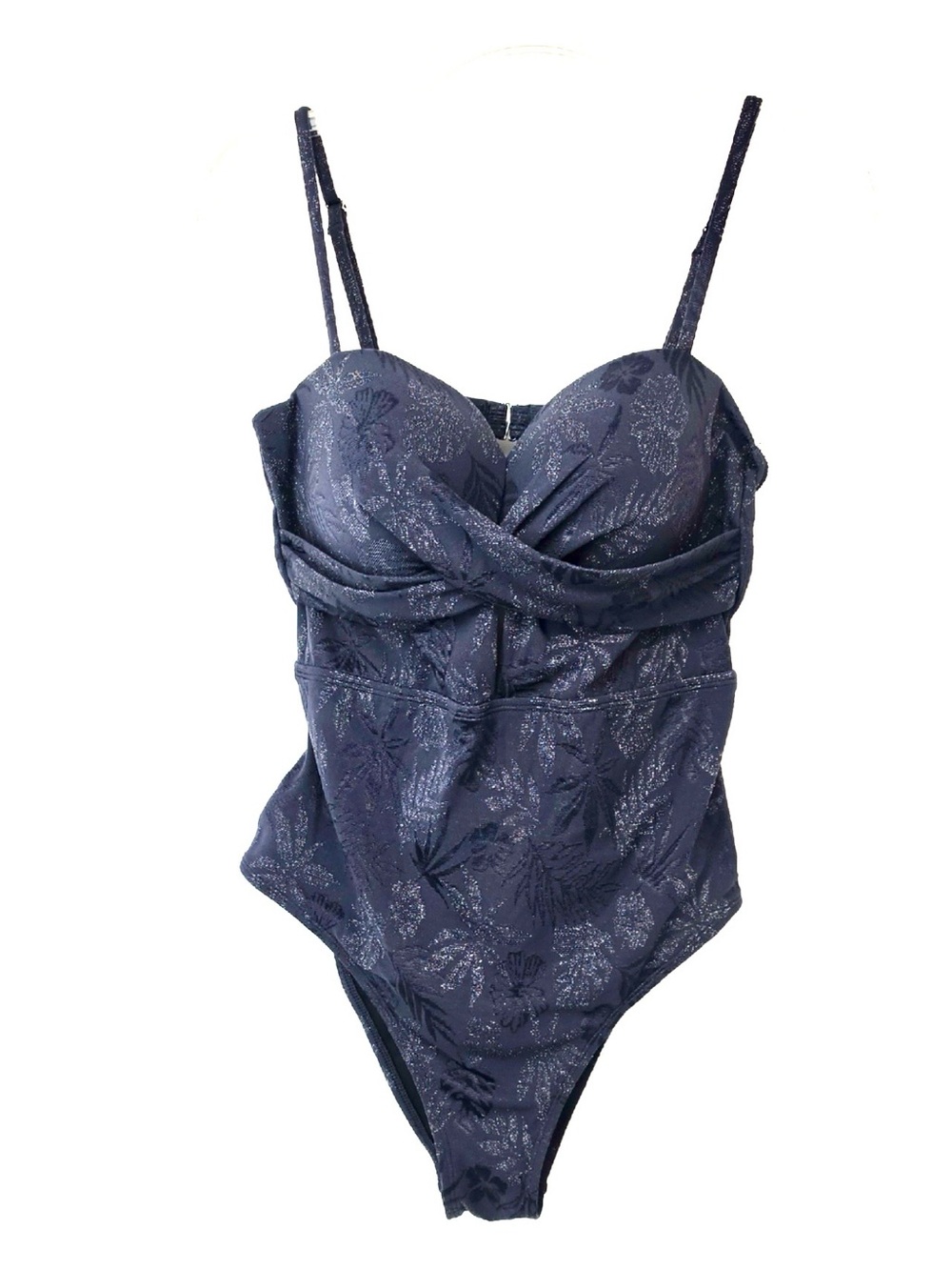 Cupshe Women Structured Bust One Piece Swimsuit Navy Floral